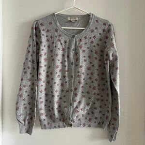 2/$20๐Atmosphere Floral Ditsy Print Cardigan Heather Grey Size 10